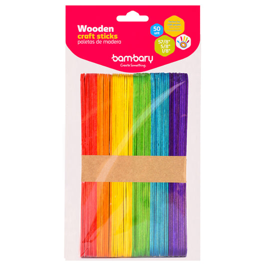PALETAS DE MADERA  50 UND NORMALES MULTICOLOR   BAMBARY  [1030/050]