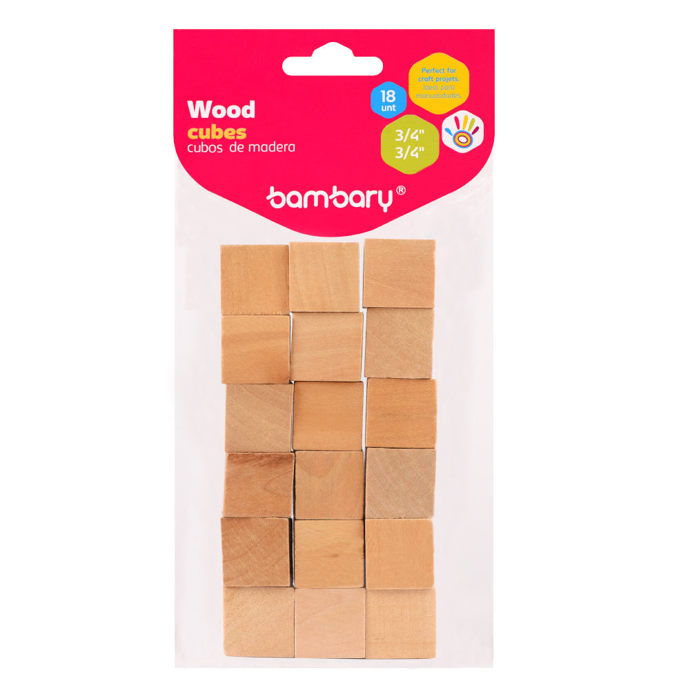 CUBOS DE MADERA NATURALES 18 UNT BAMBARY [1505/740]