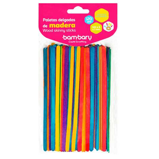 PALITO CORTO DELGADO MULTICOLOR 120 UND  BAMBARY [3510/050]