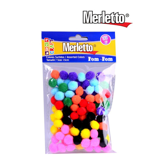 Pom Pom Colores Surtidos 1.5cm 100/1 Merletto 1571