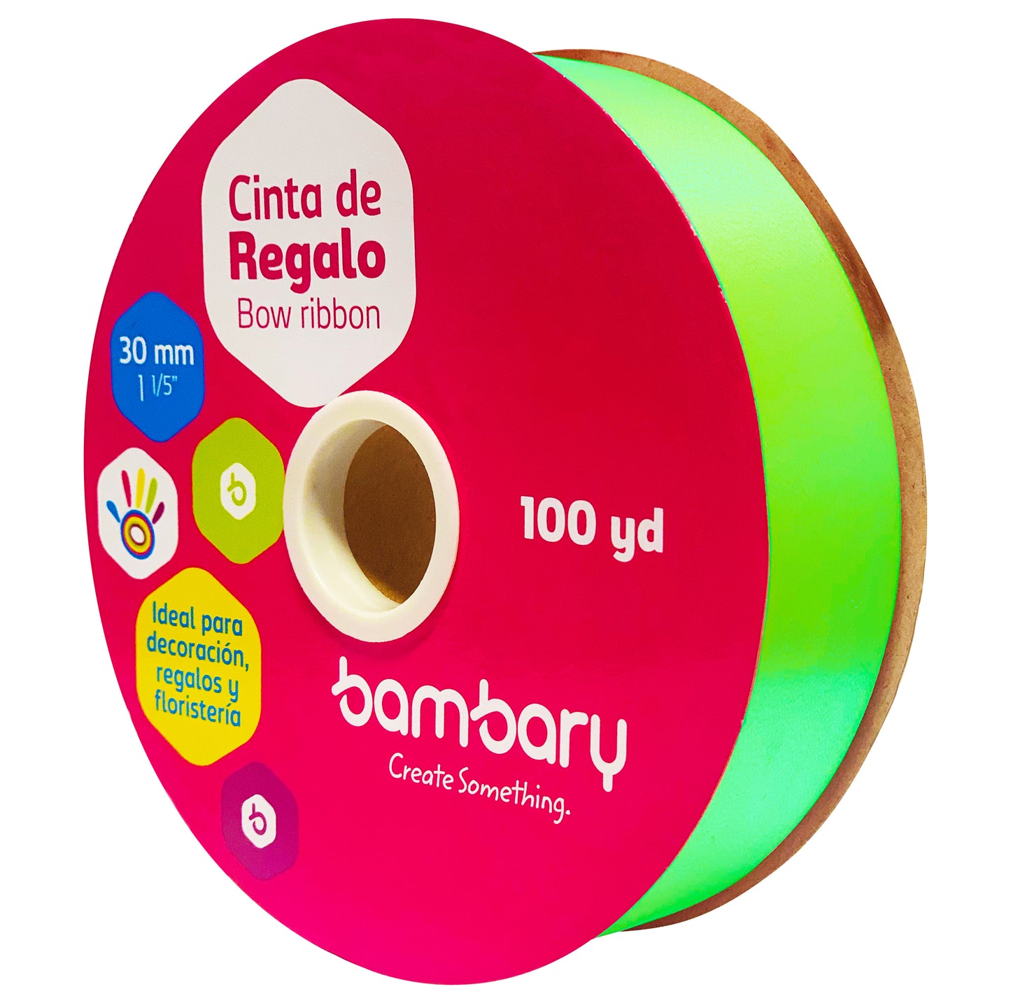 CINTA PLASTICA  VERDE NEON 100 Y BAMBARY 30 mm [1030/310]