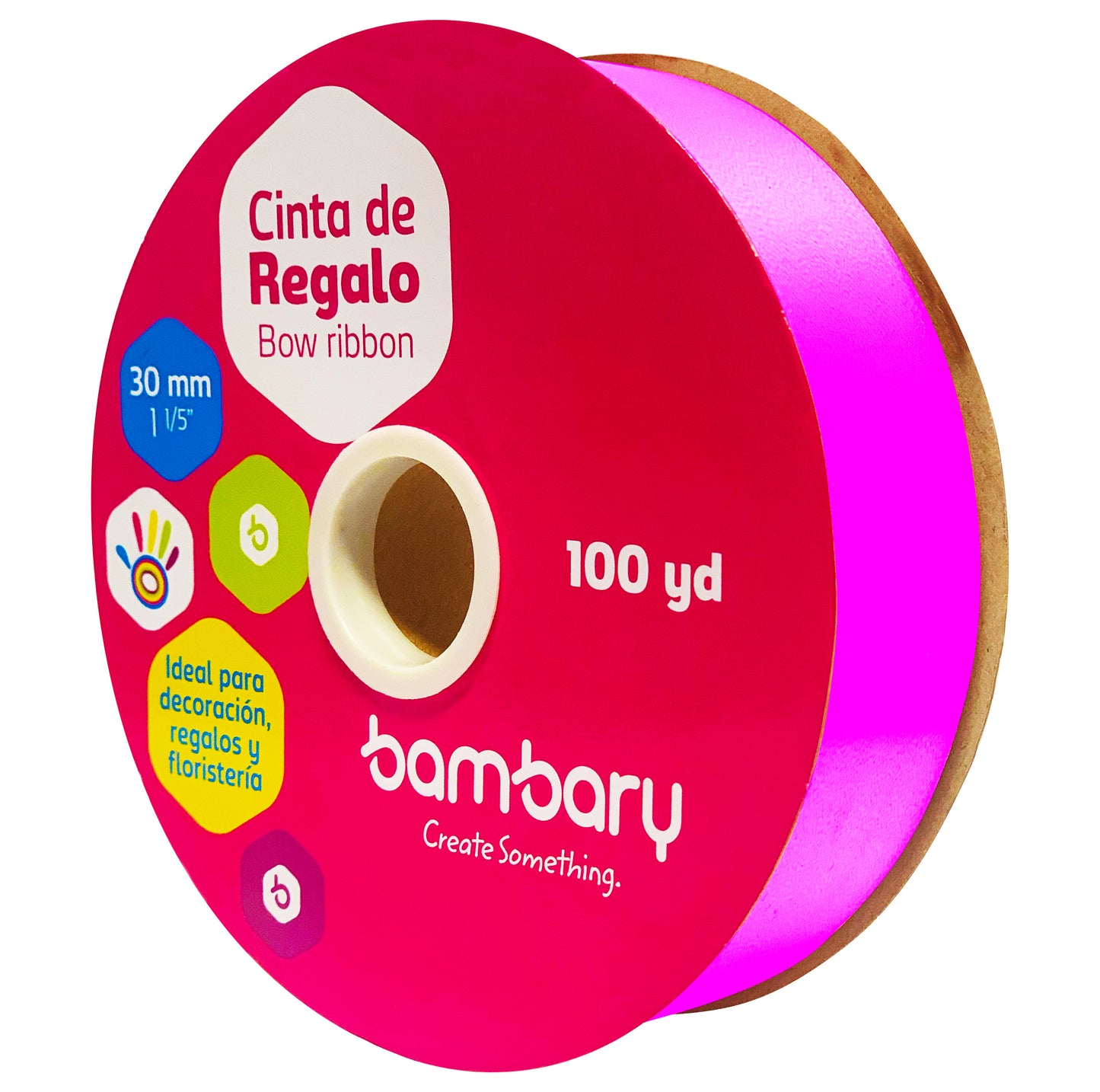 CINTA PLASTICA 100 Y BAMBARY 30 mm MAGENTA INTENSO  [1030/625]