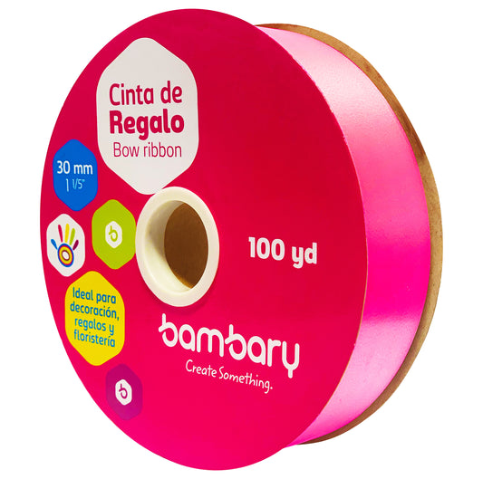 CINTA PLASTICA ROSA MEDIO 100 Y BAMBARY 30 mm [1030/635]