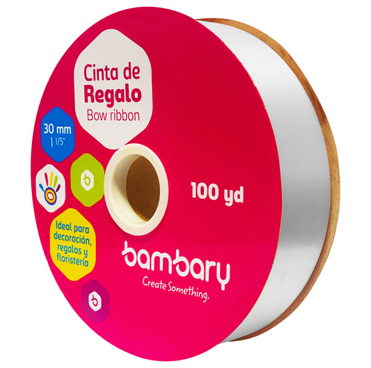 CINTA PLASTICA PLATEADA BAMBARY  100 Y 30mm [1030/910]