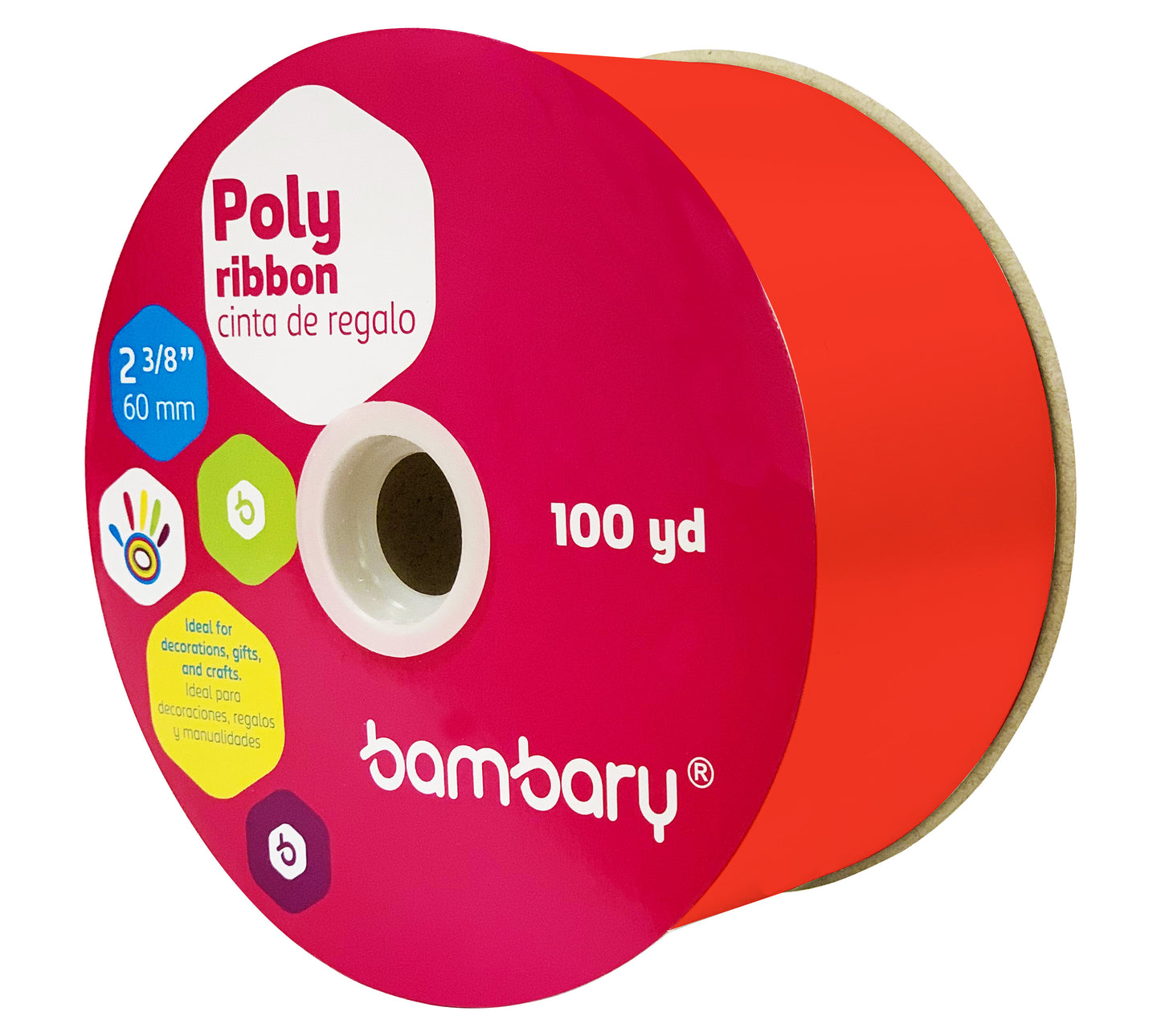 CINTA PLASTICA ROJA 100 y  [2] 3/8'' 30mm  BAMBARY [1060/115]