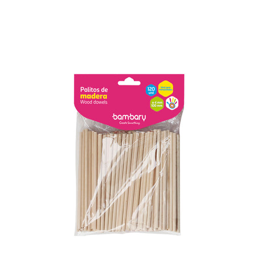 Palito redondo natural corto 120/1  Bambary    6010/740