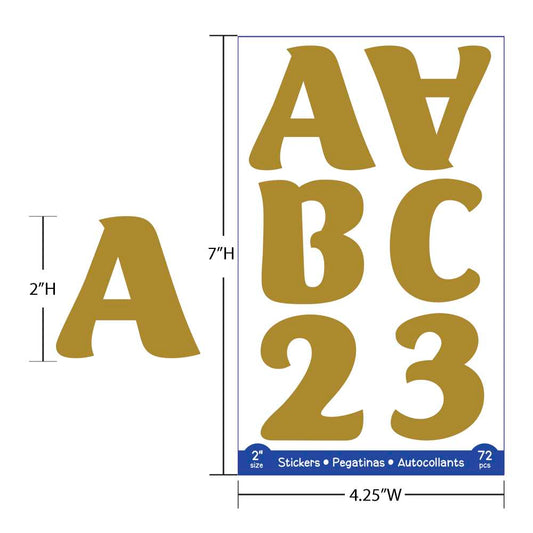 Etiquetas Doradas Números y Letras Bazic [3827]