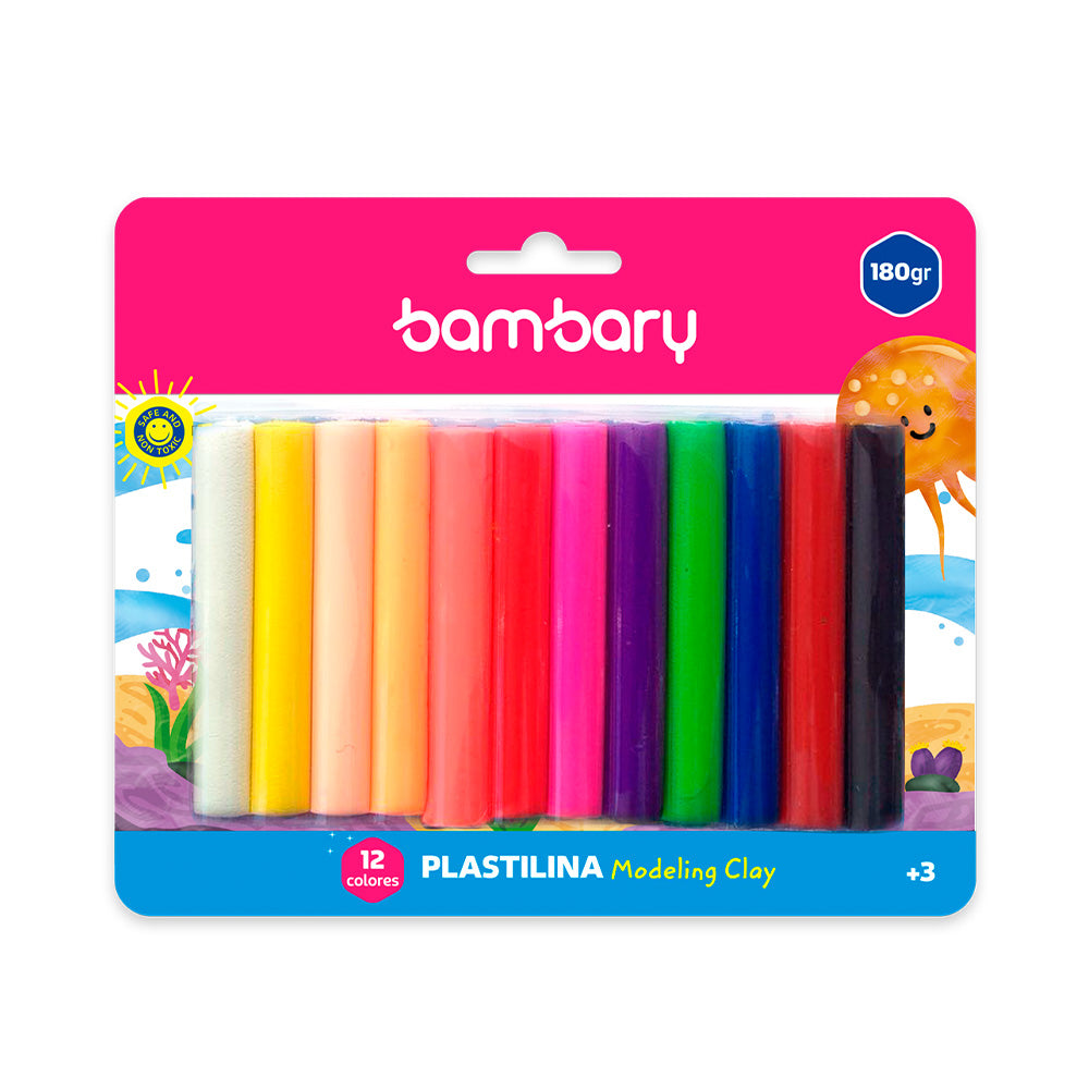 PLASTILINA 12 COLORES  BAMBARY  [3012/052]