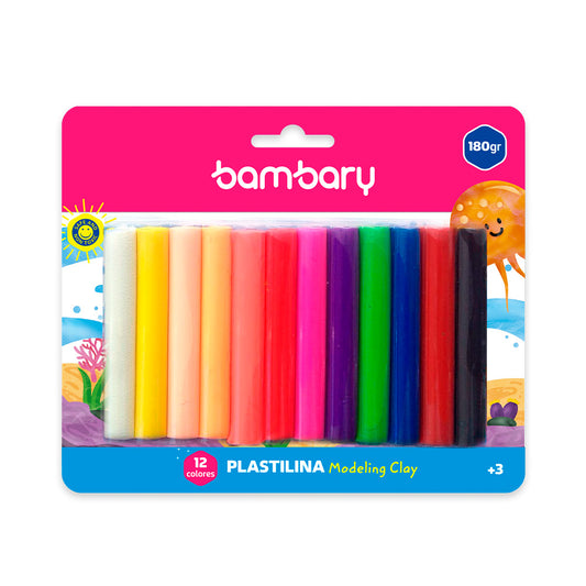 PLASTILINA 12 COLORES  BAMBARY  [3012/052]