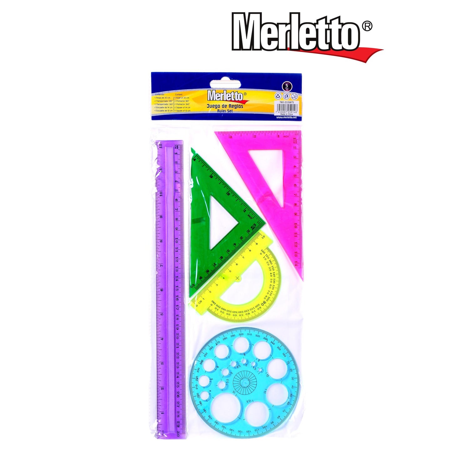 Set Geométrico Color Merletto 5 piezas