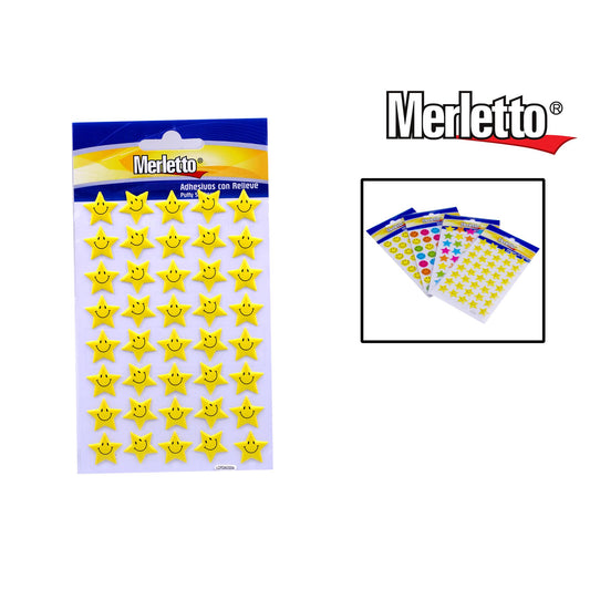 Etiquetas 1369 Carita Feliz/Estrellas 47550 Merletto