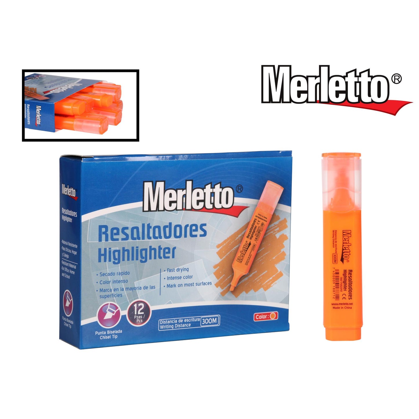 Resaltador Naranja 12/1 Merletto