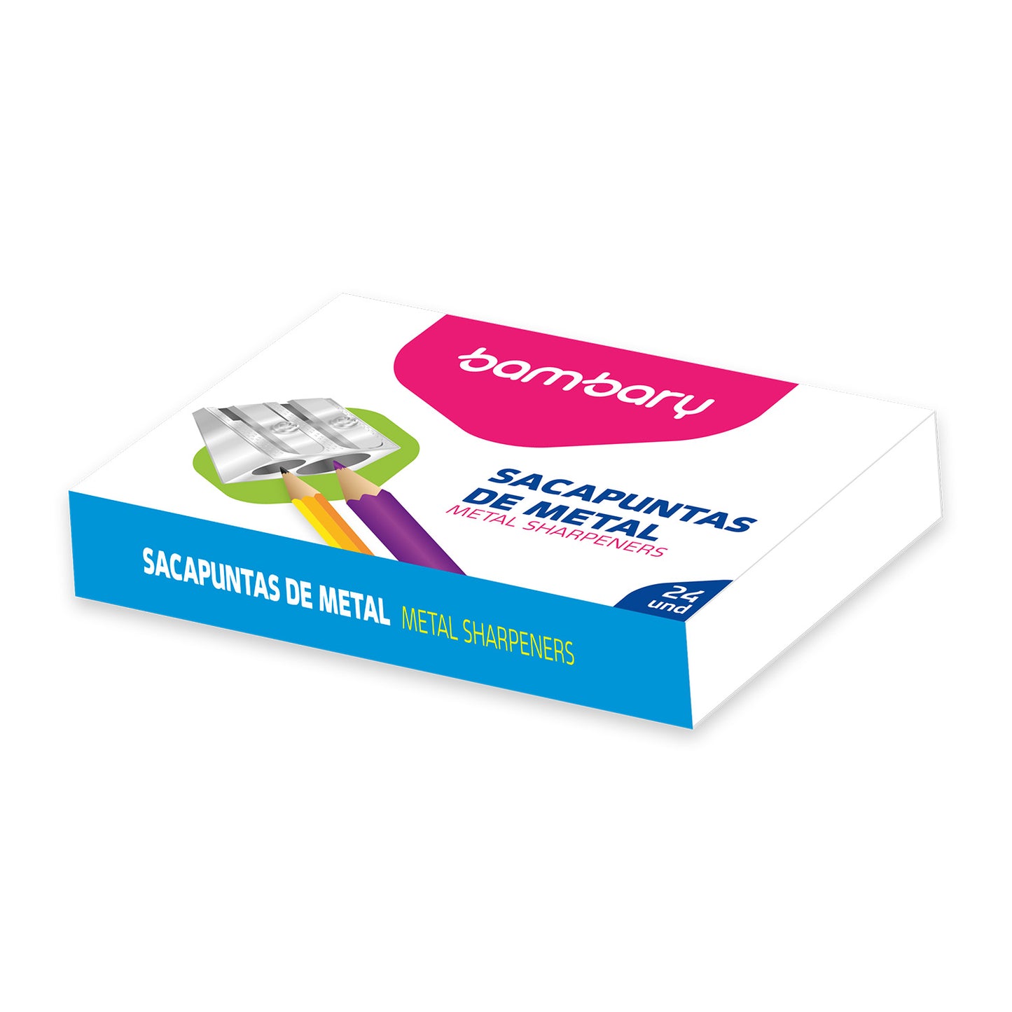 SACAPUNTAS DE  METAL 24 UNDS   1 HOYO BAMBARY  [6510/002]
