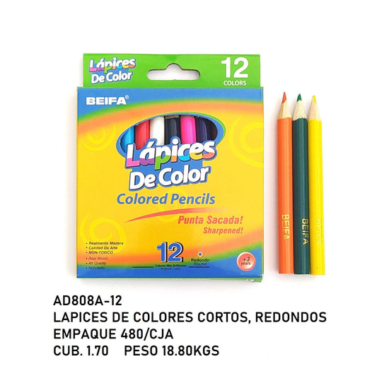 Lapiz Color Corto 12/1 BEIFA   AD808