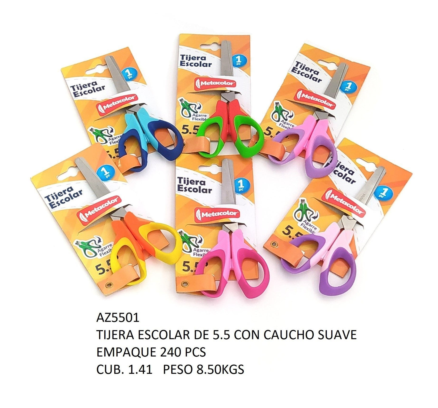 Tijera Escolar Mango Flexible BEIFA   AZ5501