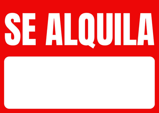 Letrero Se Alquila ALFA